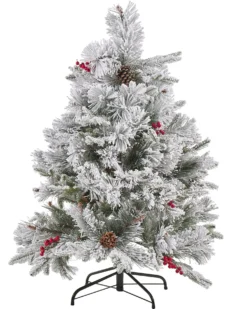 Sneklædt juletræ MASALA 120 cm Hvid