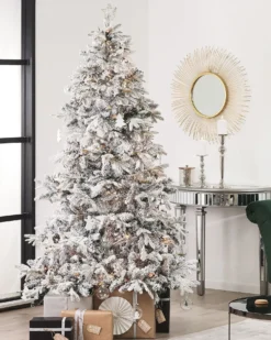 Sneklædt juletræ TOMICHI 210 cm Hvid