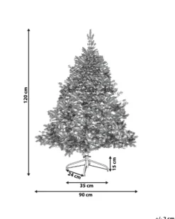 Sneklædt juletræ TOMICHI 120 cm Hvid