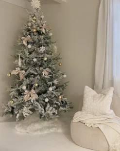 Sneklædt juletræ TOMICHI 180 cm Hvid