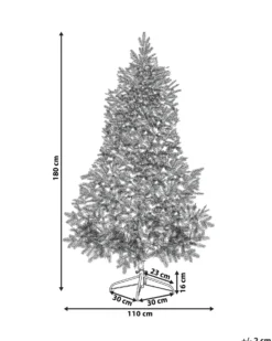 Sneklædt juletræ TOMICHI 180 cm Hvid