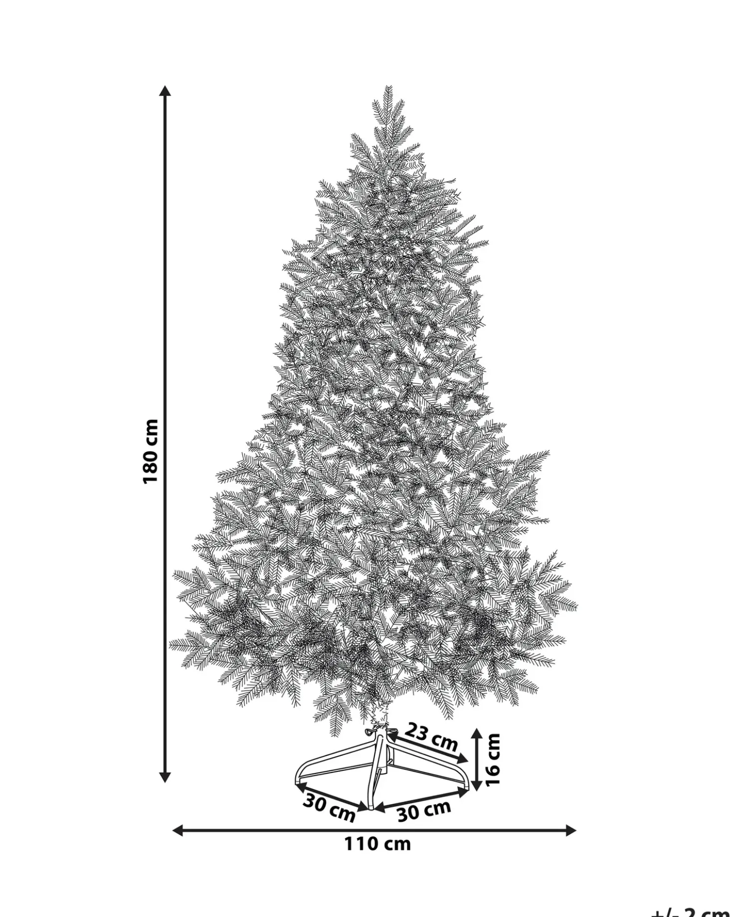 Sneklædt juletræ TOMICHI 180 cm Hvid