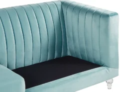 Sofa 3 personers ARVIKA Velour Himmelblå