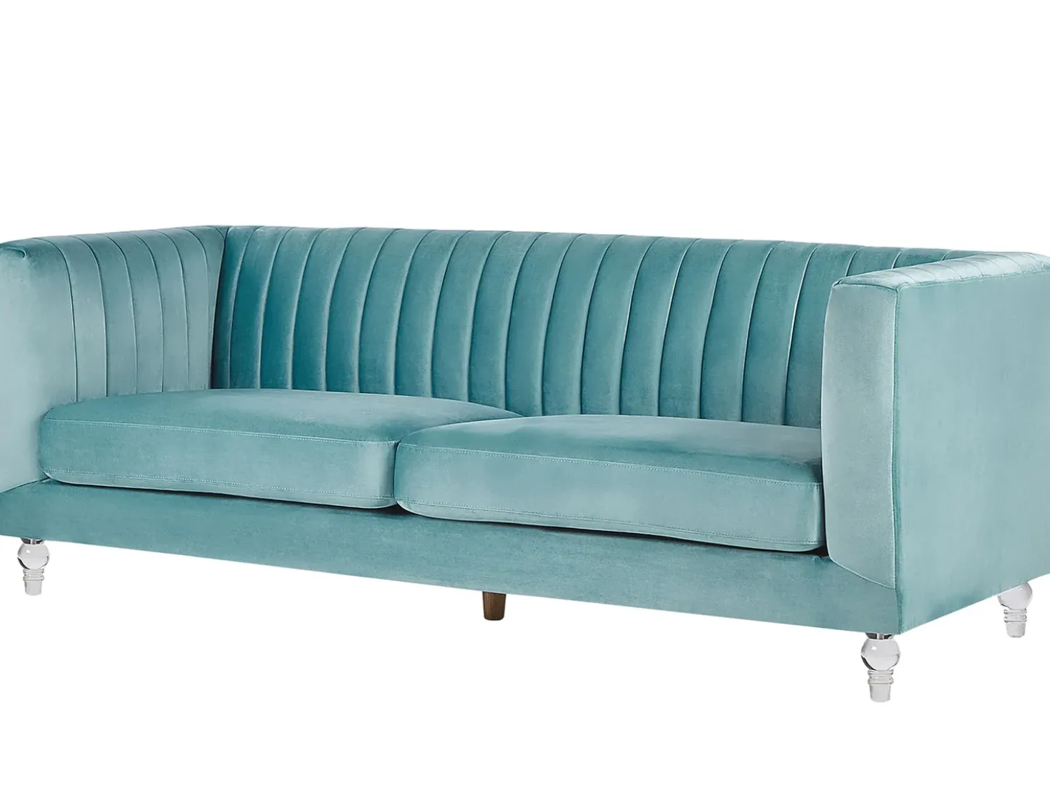 Sofa 3 personers ARVIKA Velour Himmelblå