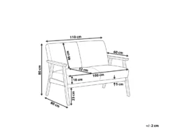 Sofa 2 personers ASNES Brun