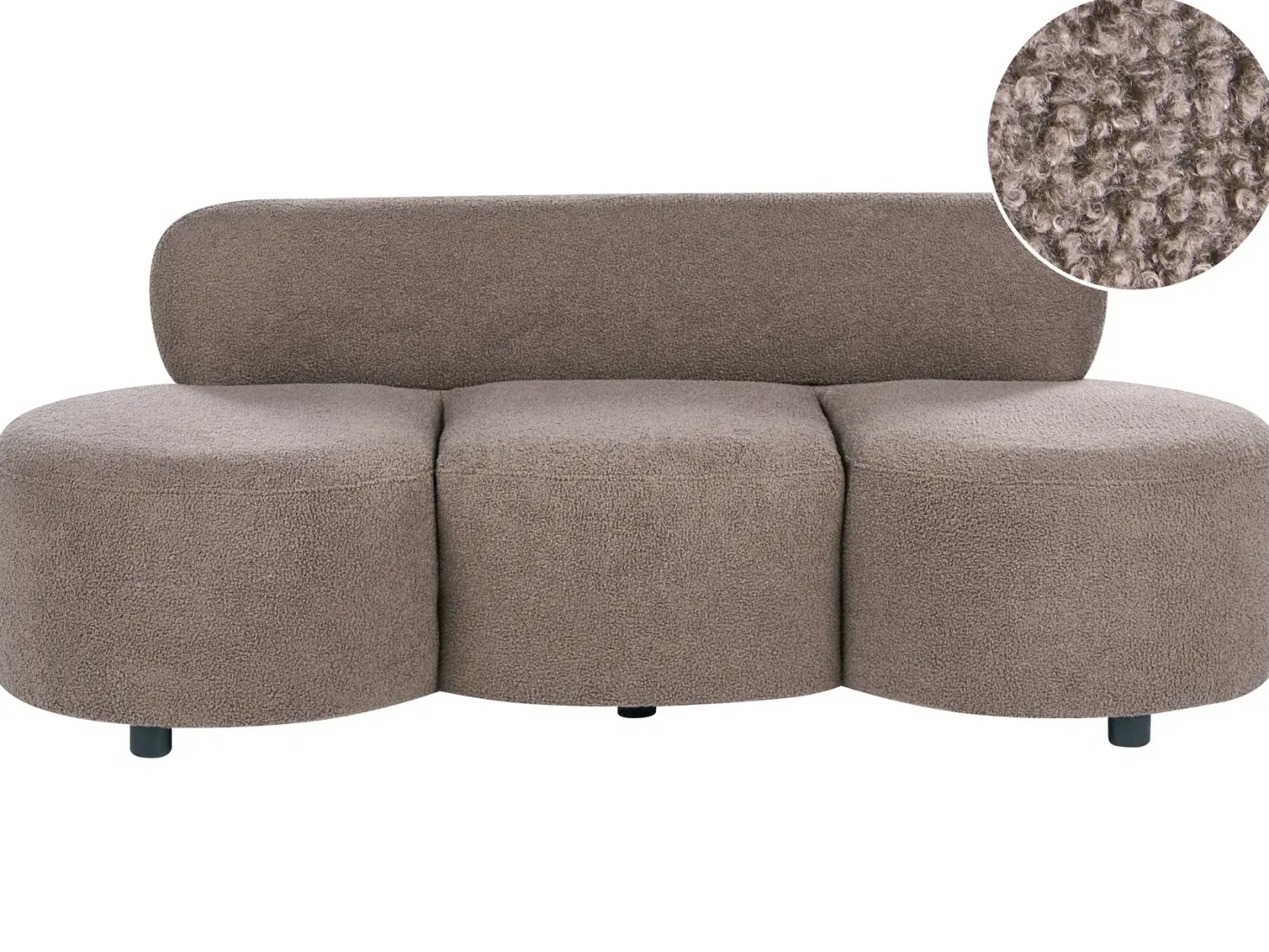 Sofa 3 personers BLAVAND Boucle Brungrå