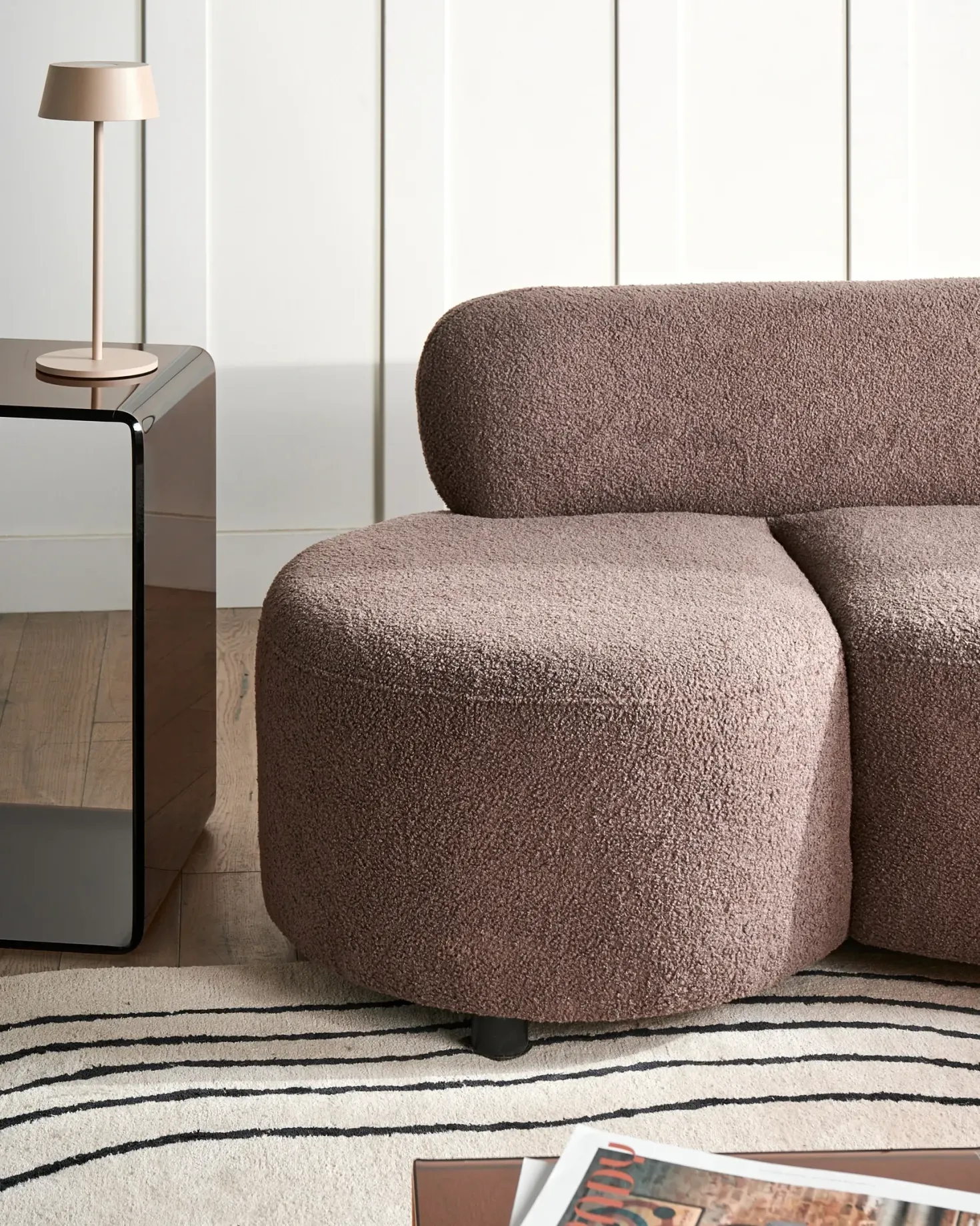 Sofa 3 personers BLAVAND Boucle Brungrå