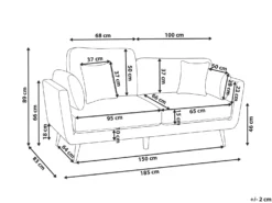 Sofa 3 personers BOLGA Brun