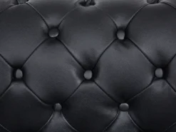 Sofa 3 personers CHESTERFIELD Ægte læder Sort