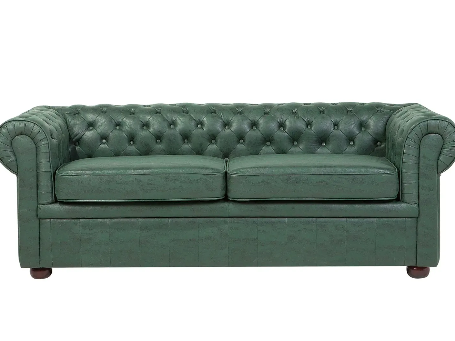 Sofa 3 personers CHESTERFIELD Kunstlæder Grøn