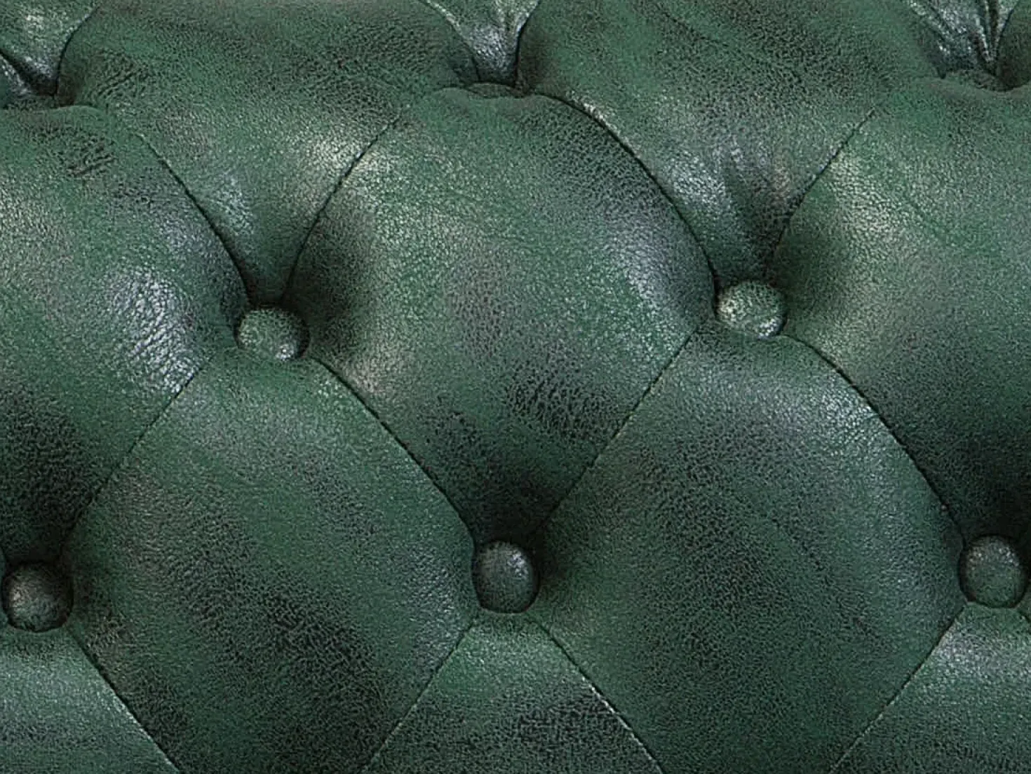 Sofa 3 personers CHESTERFIELD Kunstlæder Grøn