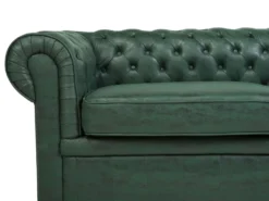 Sofa 3 personers CHESTERFIELD Kunstlæder Grøn