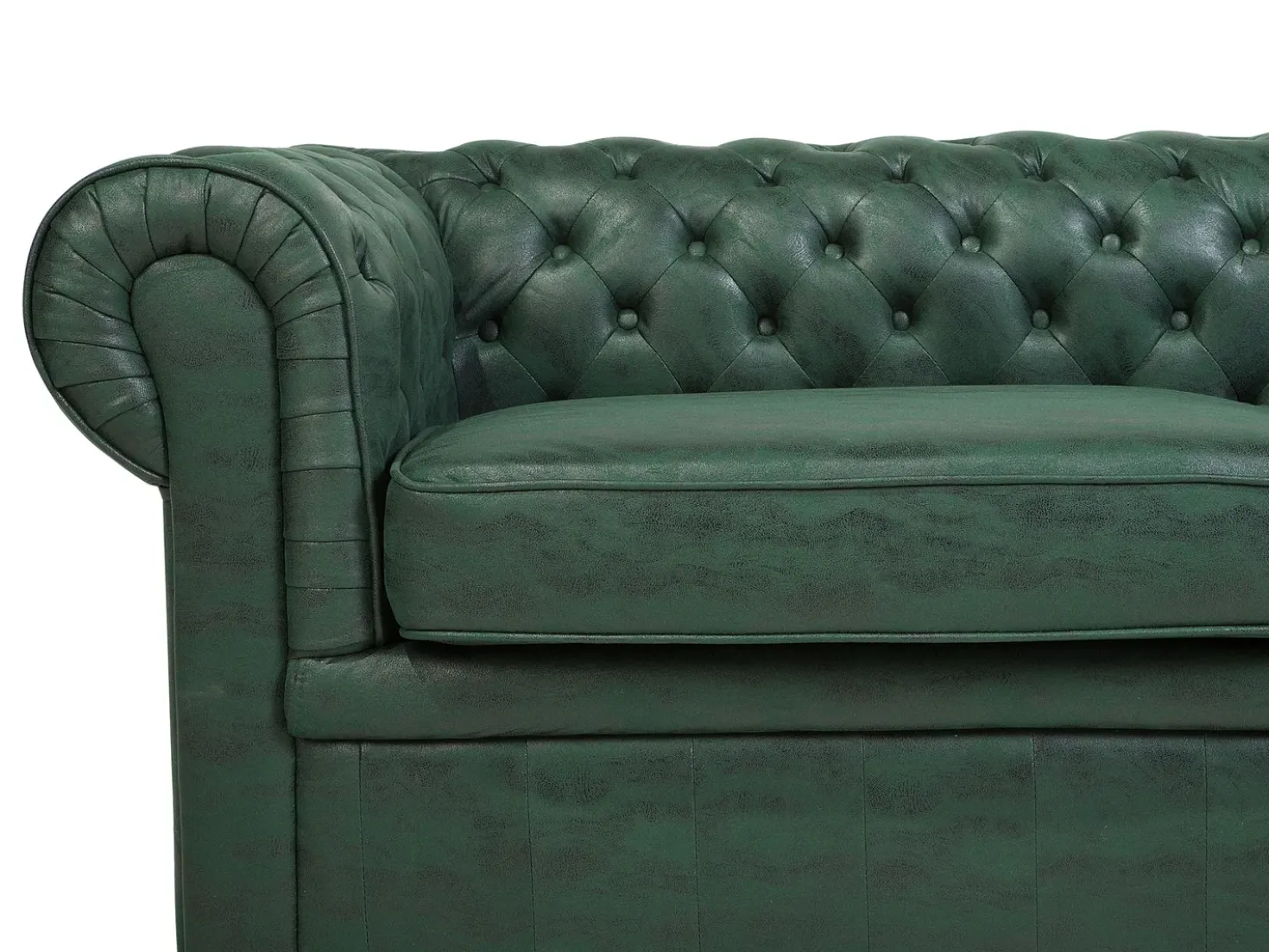 Sofa 3 personers CHESTERFIELD Kunstlæder Grøn