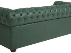 Sofa 3 personers CHESTERFIELD Kunstlæder Grøn
