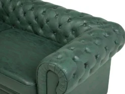 Sofa 3 personers CHESTERFIELD Kunstlæder Grøn