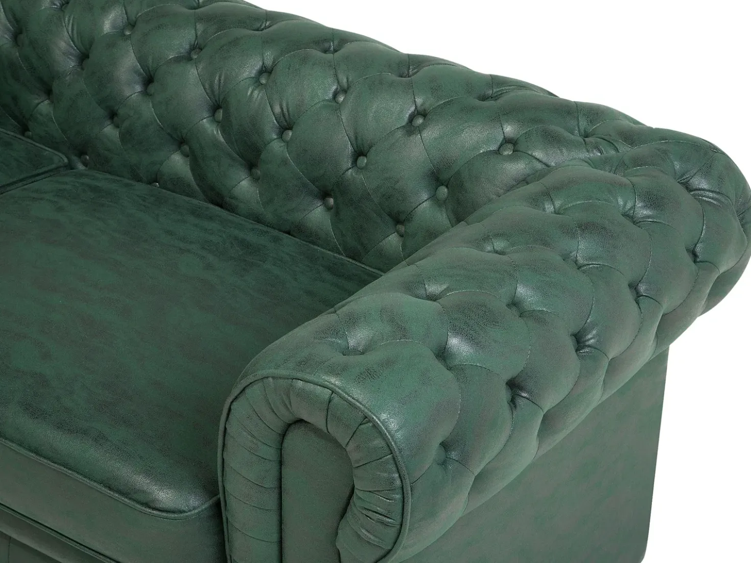 Sofa 3 personers CHESTERFIELD Kunstlæder Grøn