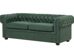 Sofa 3 personers CHESTERFIELD Kunstlæder Grøn