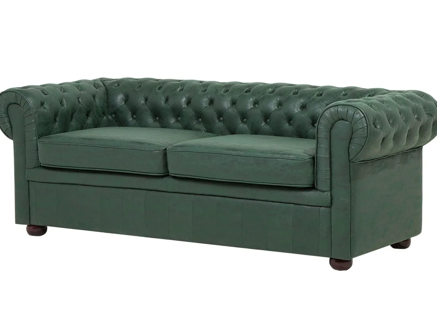Sofa 3 personers CHESTERFIELD Kunstlæder Grøn