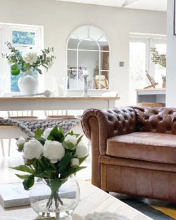 Sofa 3 personers CHESTERFIELD Kunstlæder Guldbrun
