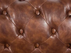 Sofa 3 personers CHESTERFIELD Kunstlæder Guldbrun