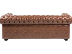 Sofa 3 personers CHESTERFIELD Kunstlæder Guldbrun
