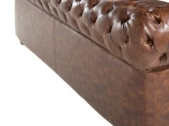 Sofa 3 personers CHESTERFIELD Kunstlæder Guldbrun