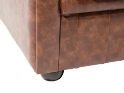 Sofa 3 personers CHESTERFIELD Kunstlæder Guldbrun