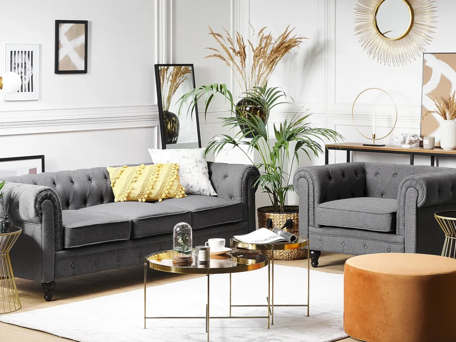 Sofa 3 personers CHESTERFIELD Grå