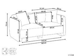 Sofa 3 personers EKENES Cremehvid