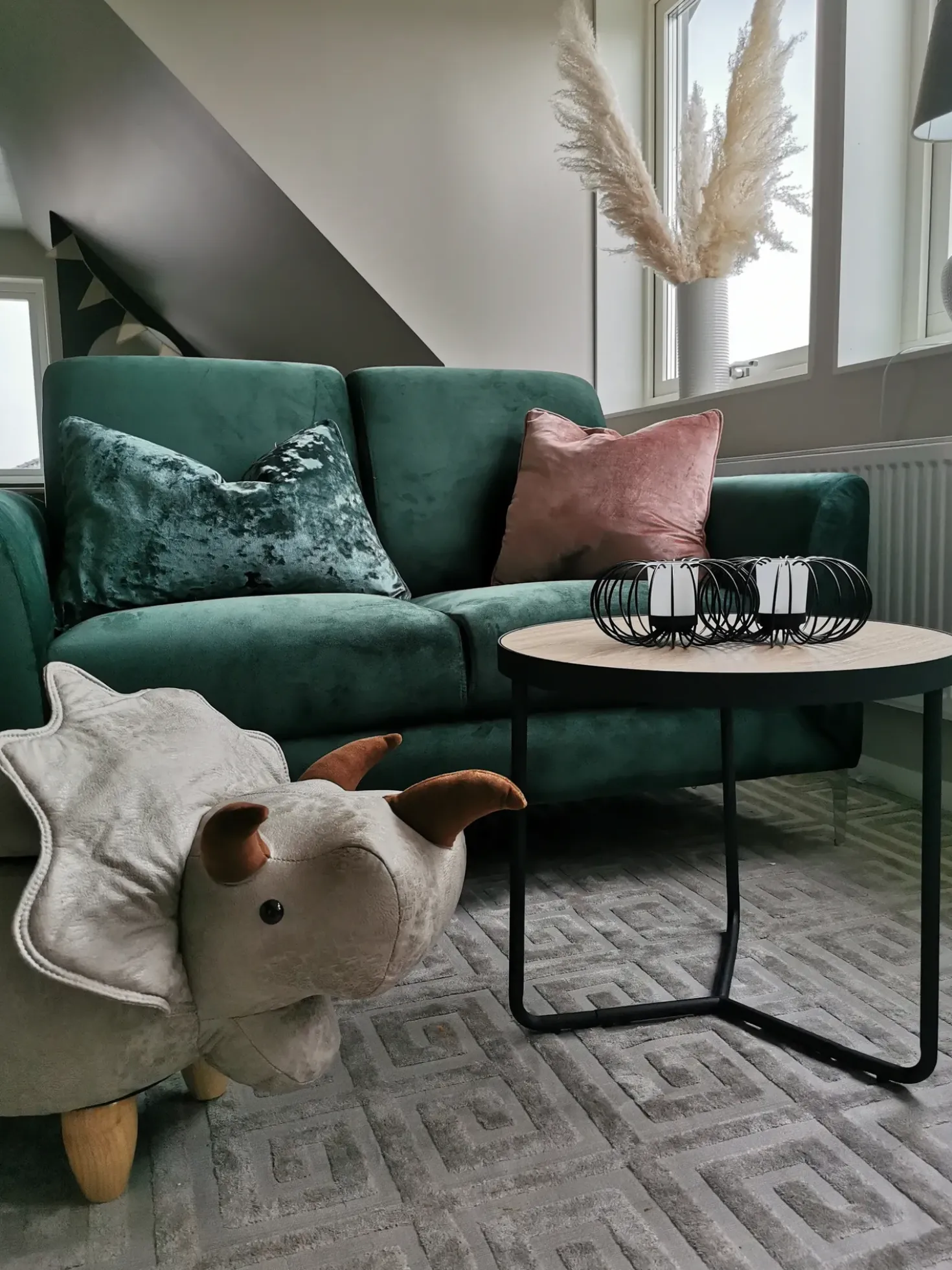 Sofa 2 personers FENES Velour Mørkegrøn