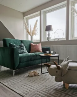 Sofa 2 personers FENES Velour Mørkegrøn