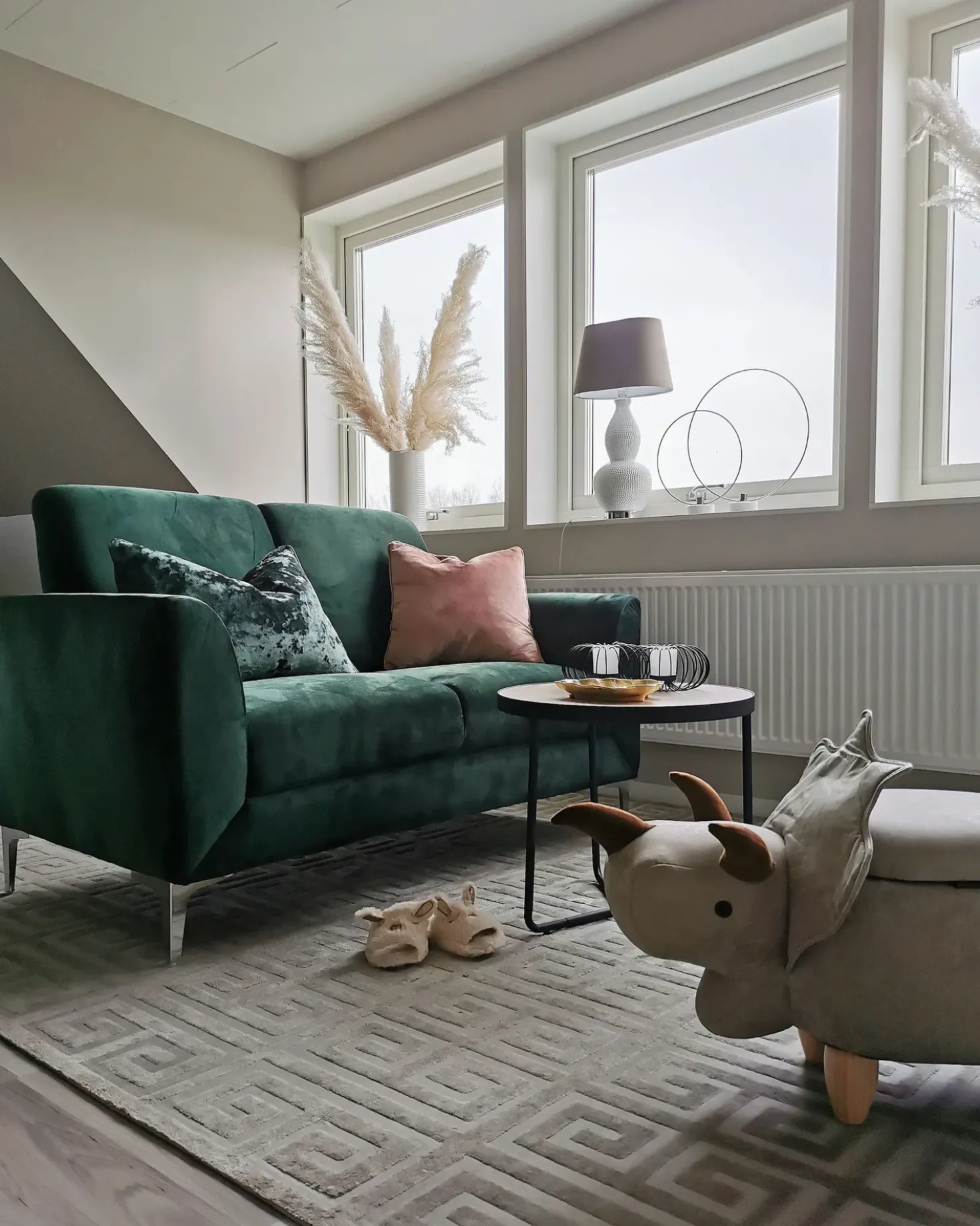 Sofa 2 personers FENES Velour Mørkegrøn
