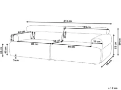 Sofa 3 personers HOVDEN Brun