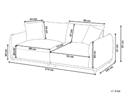 Sofa 3 personers JUBEK Beige