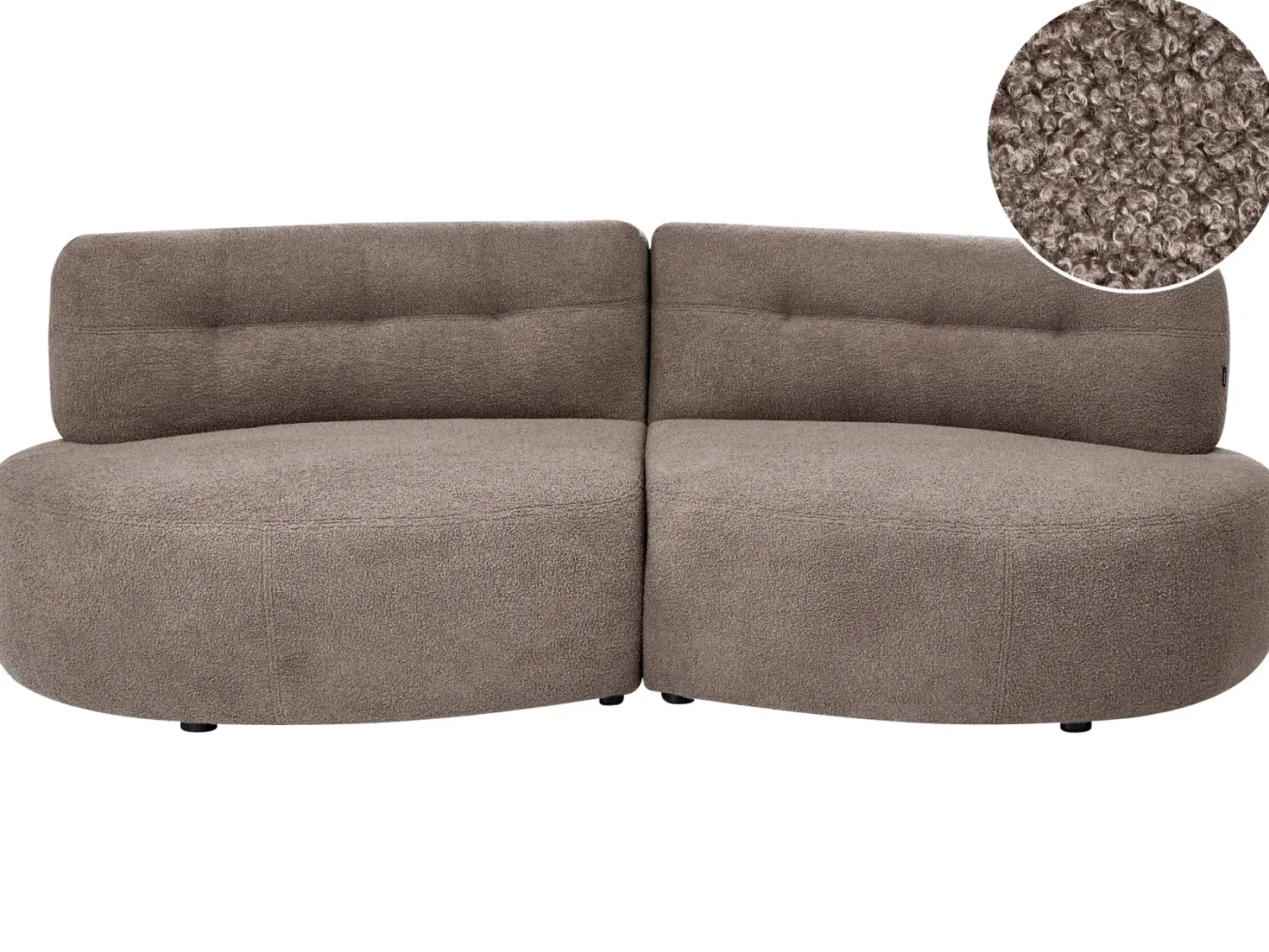 Sofa 3 personers LAERDAL Boucle Brungrå