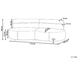 Sofa 3 personers LAERDAL Boucle Brungrå