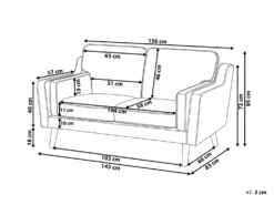 Sofa 2 personers LOKKA Velour Smaragdgrøn