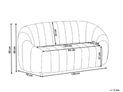 Sofa 2 personers MALUNG Velour Cremehvid