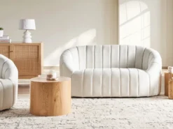 Sofa 2 personers MALUNG Velour Cremehvid