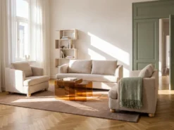 Sofa 3 personers RATTVIK Boucle Beige