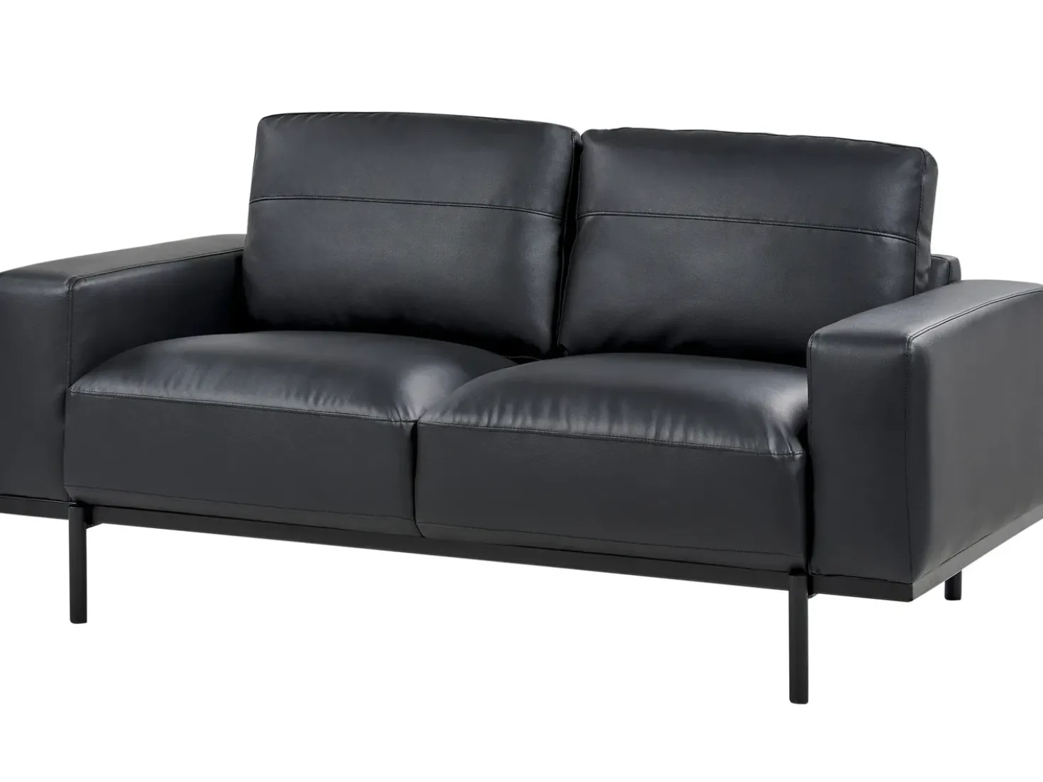 Sofa 2 personers SOVIK Kunstlæder Sort