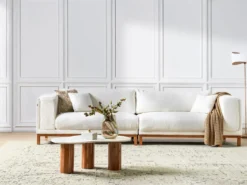 Sofa 4 personers VENG Boucle Cremehvid