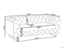 Sofa 2 personers VISSLAND Lys Beige