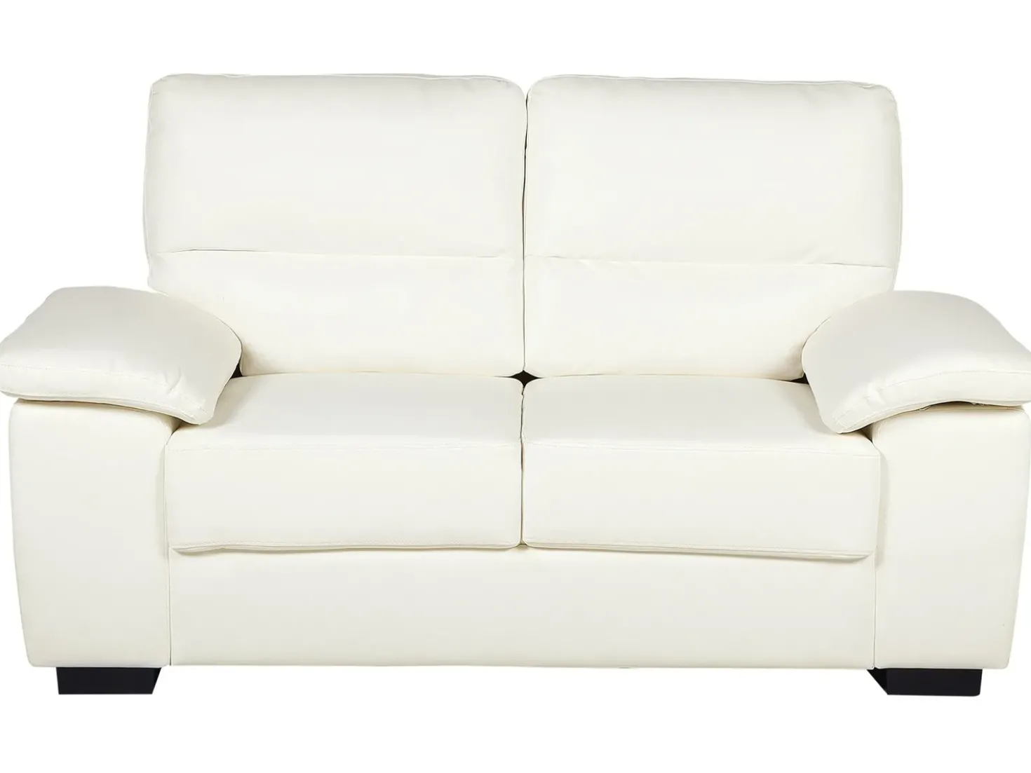Sofa 2 personers VOGAR Kunstlæder Cremehvid