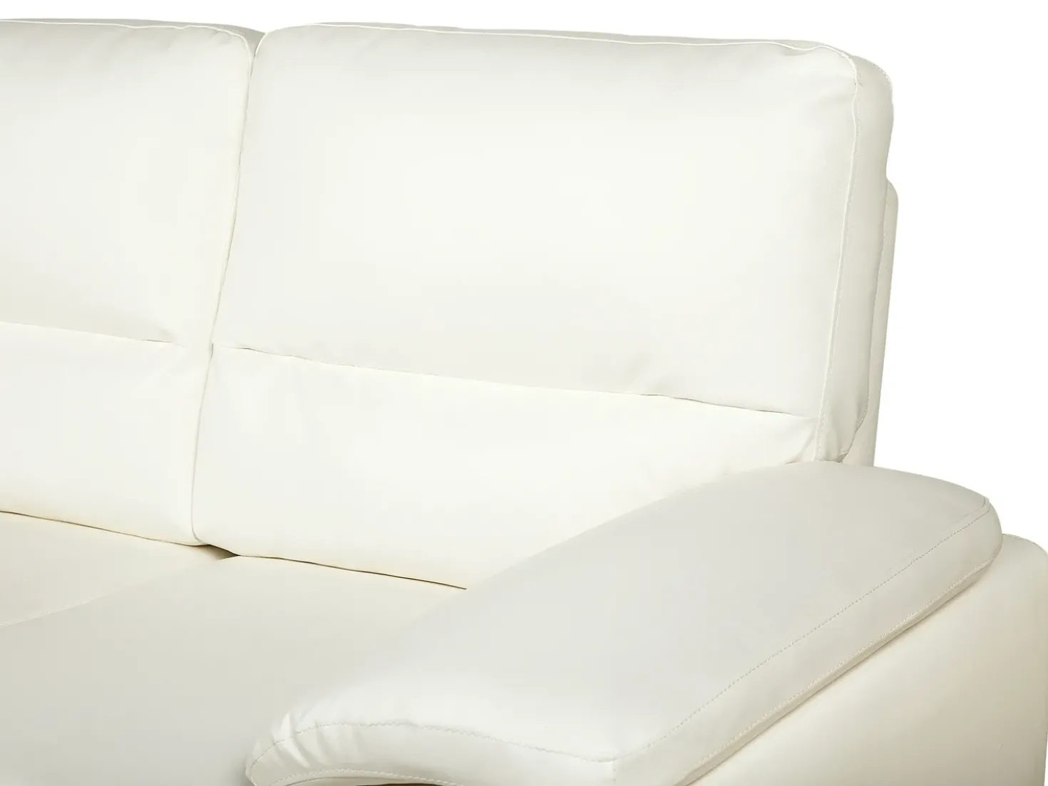 Sofa 2 personers VOGAR Kunstlæder Cremehvid
