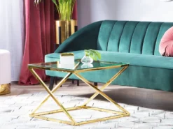Sofabord BEVERLY Glas Guld