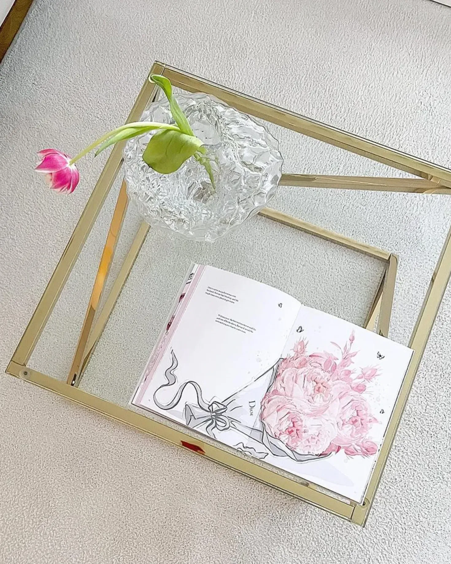 Sofabord BEVERLY Glas Guld