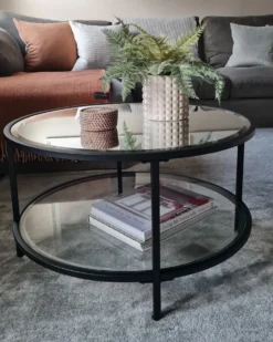 Sofabord BIRNEY Hærdet glas Sort
