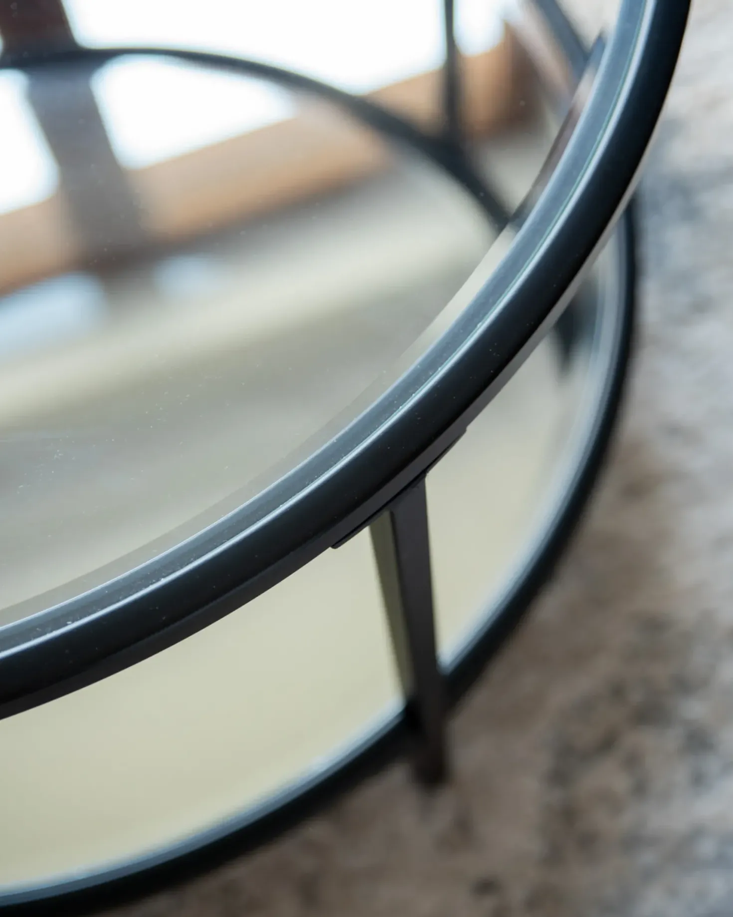 Sofabord BIRNEY Hærdet glas Sort