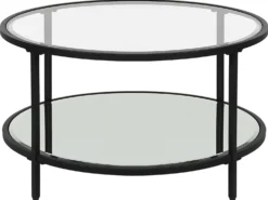 Sofabord BIRNEY Hærdet glas Sort